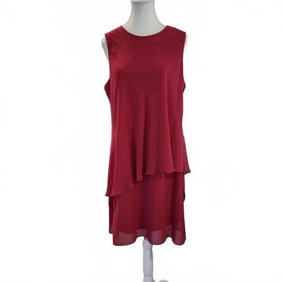 Scarlett Women's Red Layered Sleeveless Dress Size 14 - Picture 1 of 9